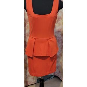 * * CUT25 BY YIGAL AZROUËL DRESS Red Cutout Square Neckline Dress
